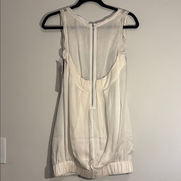LAMB Sleeveless Sheer Back Exposed Zipper Silk Print Bubble Top - Picture 7 of 12